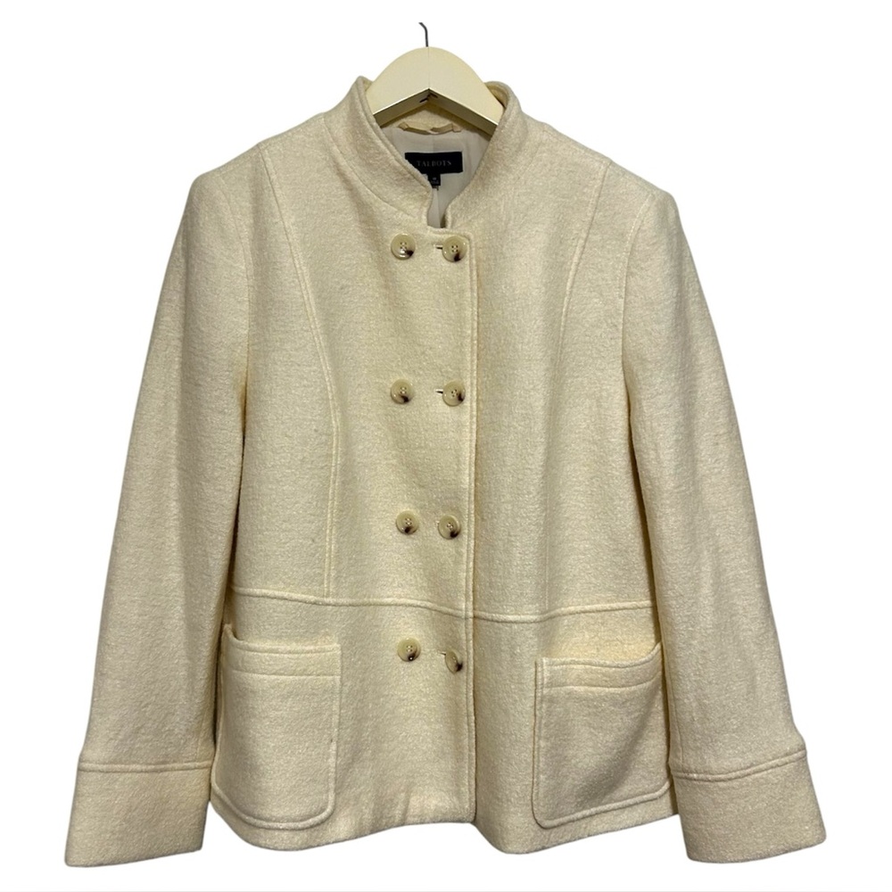 Talbots Ivory Boucle Blazer Jacket Size 18 Coat